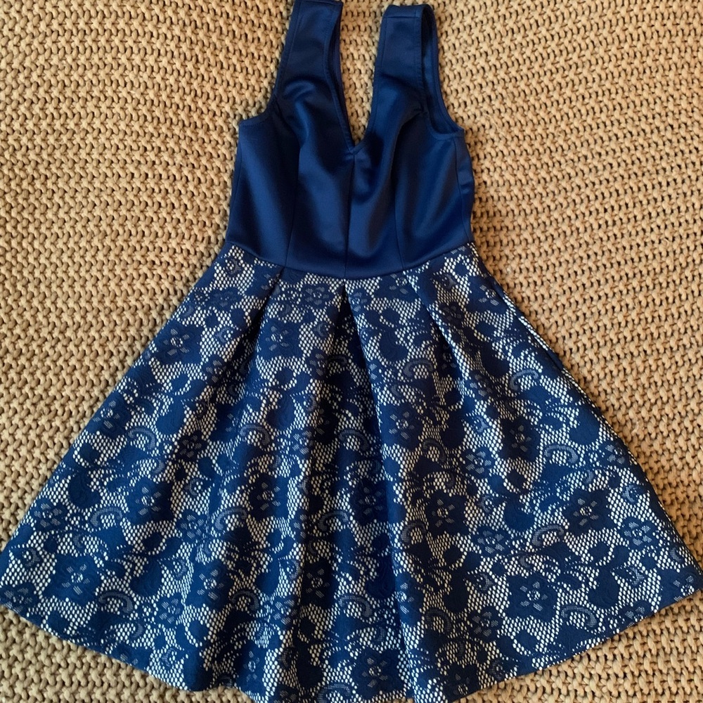 Blue and White Floral Dress